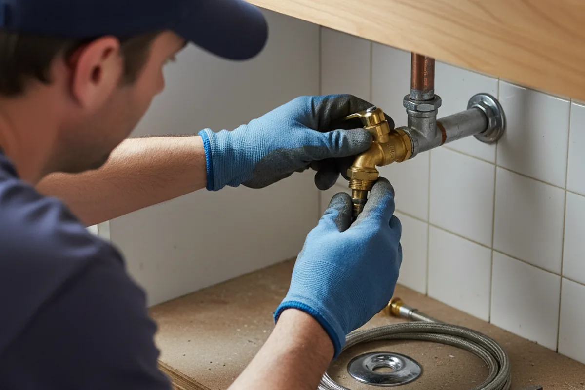 Shutoff valve and fitting work during Emergency Plumbing in Loretto